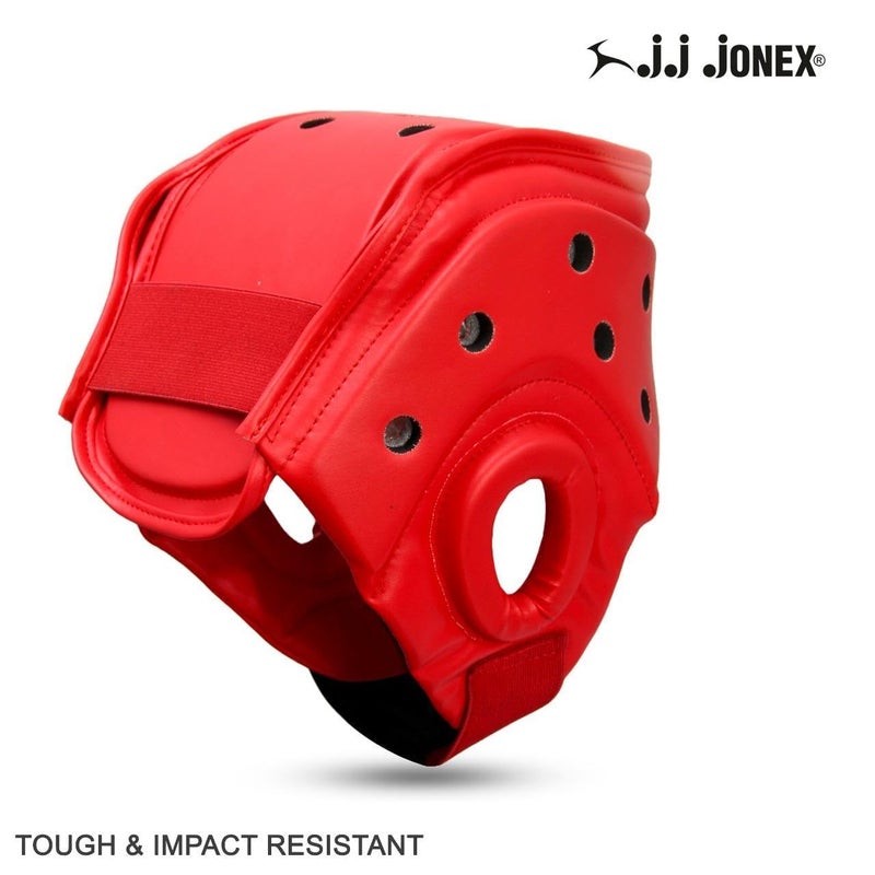 Jonex JJ Jonex Sports Boxing Headgear - Training Sparring Safety Head Guard for MMA, Kickboxing, Muay Thai - Red - Medium Size - Image 2